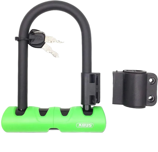 Abus, Ultra 410K Mini, U-Lock, Key, 12mm, 150x180mm, 5.9''x7'', SH34, Green