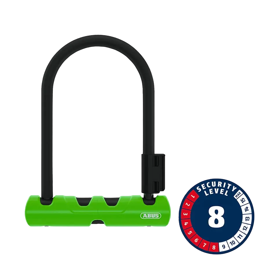 Abus, Ultra 410K Mini, U-Lock, Key, 12mm, 150x180mm, 5.9''x7'', SH34, Green