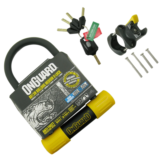 OnGuard, Bulldog Medium 8013M, U-Lock, 13mm x 90mm x 175mm ( 13mm x 3.5'' x 6.9'')