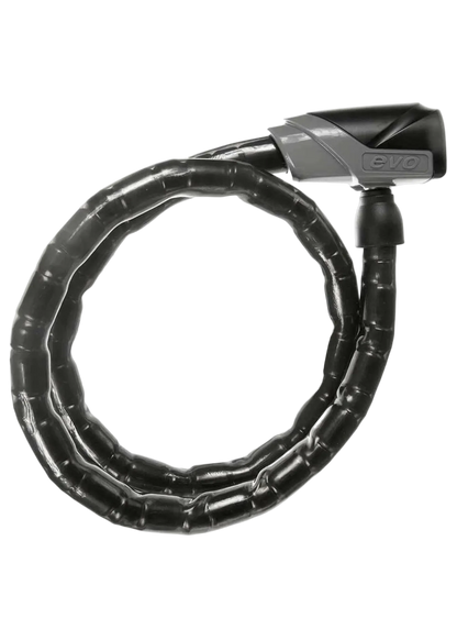 Lock, EVO Lockdown Armored cable, key, 18mm, 100cm, 39", Black
