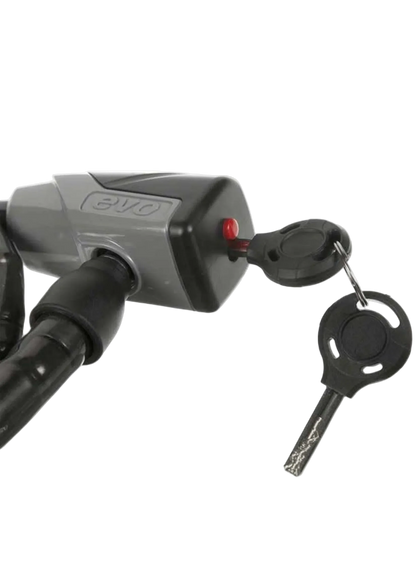 Lock, EVO Lockdown Armored cable, key, 18mm, 100cm, 39", Black
