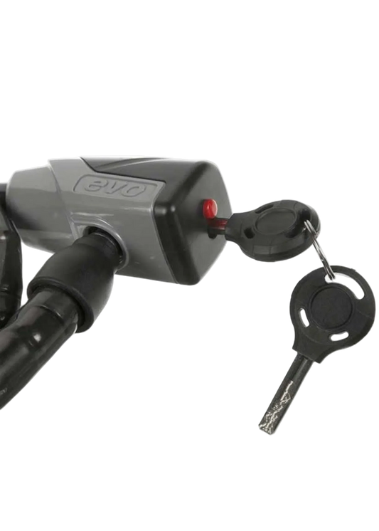 Lock, EVO Lockdown Armored cable, key, 18mm, 100cm, 39", Black